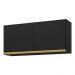 Armário de Cozinha Aéreo 120cm 2 Portas Veneza Multimóveis V3682 Preto/Dourado