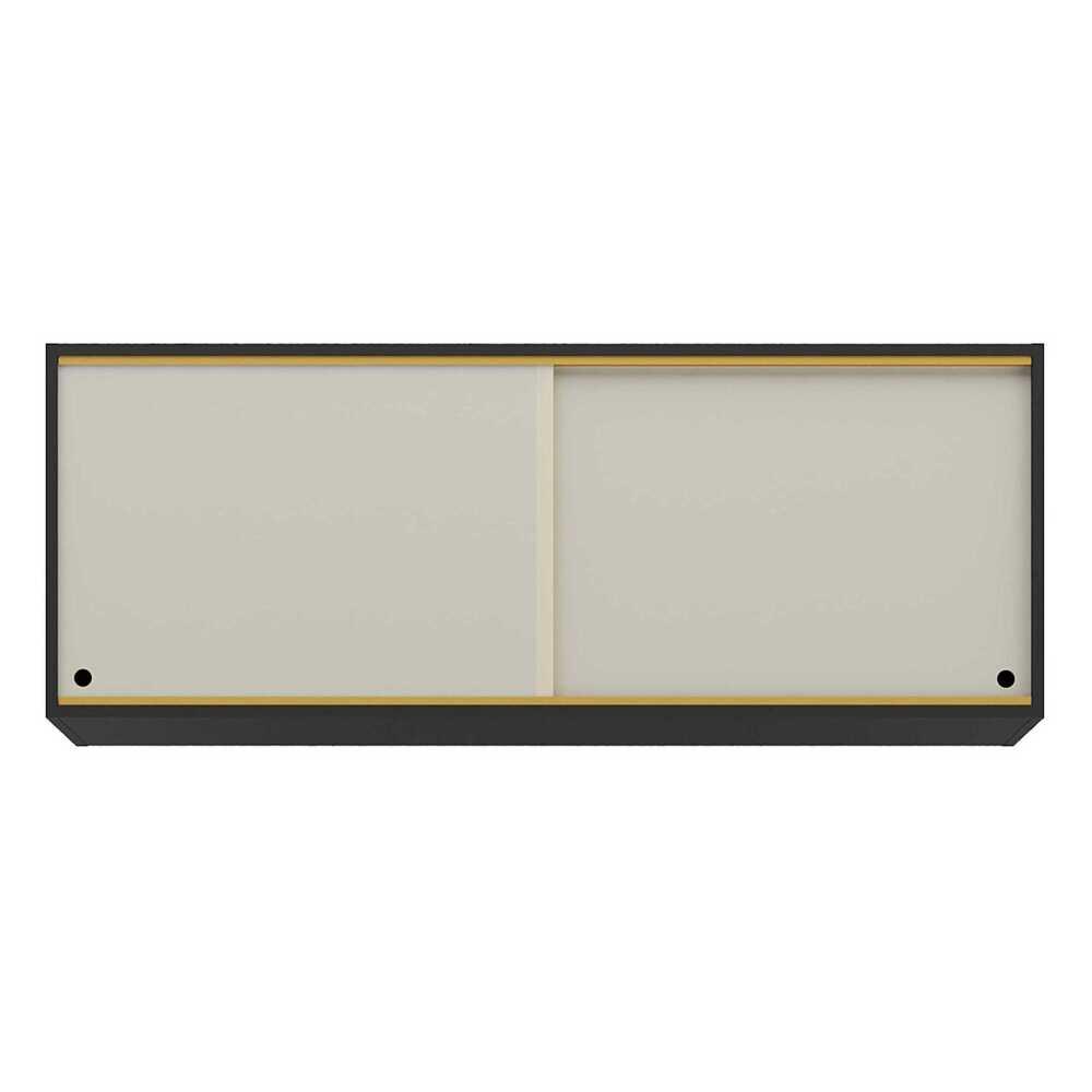 Armário de Cozinha Aéreo 120cm 2 Portas Vidro Veneza Multimóveis V3683 Preto/Dourado