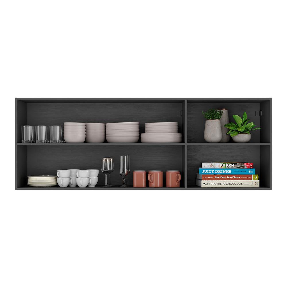 Armário de Cozinha Aéreo 150 cm 2 Portas Veneza Multimóveis MP3741.895 Preto