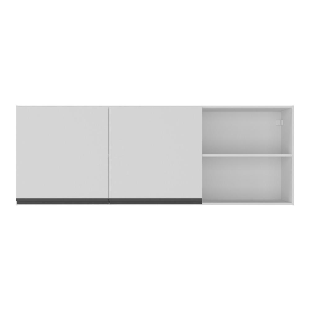 Armário de Cozinha Aéreo 150 cm 2 Portas Veneza Multimóveis MP3741.964 Branco/Preto