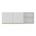 Armário de Cozinha Aéreo 150cm 2 Portas Veneza Multimóveis V3741 Branco/Dourado