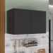 Armário de Cozinha Aéreo 2 Portas Multimóveis MP2154 Preto