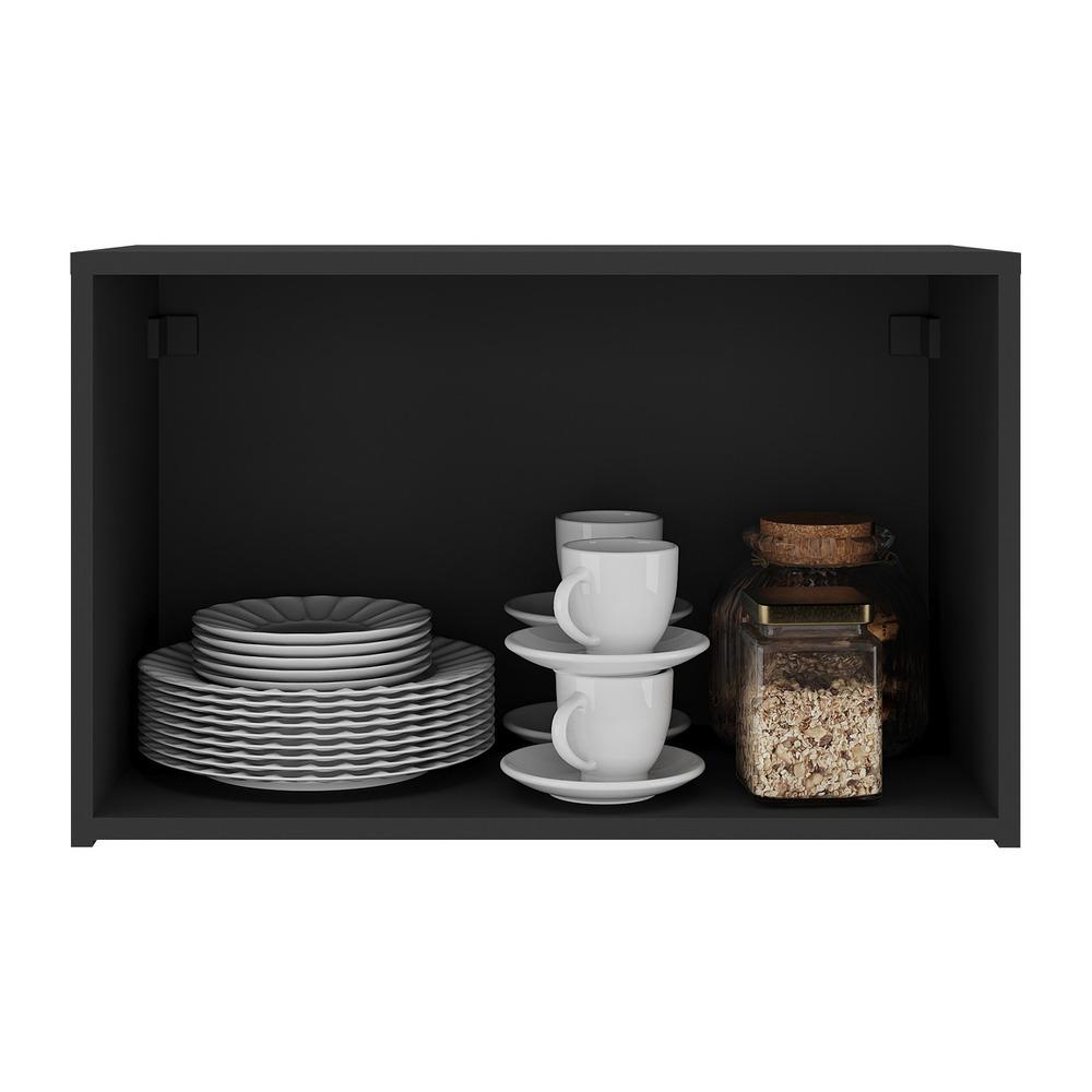 Armário de Cozinha Aéreo 2 Portas Multimóveis MP2154 Preto