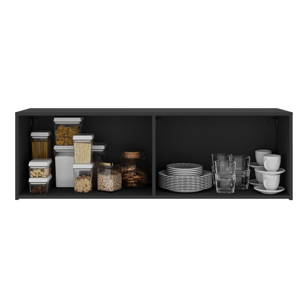 Armário de Cozinha Aéreo 4 Portas Multimóveis MP2156 Preto