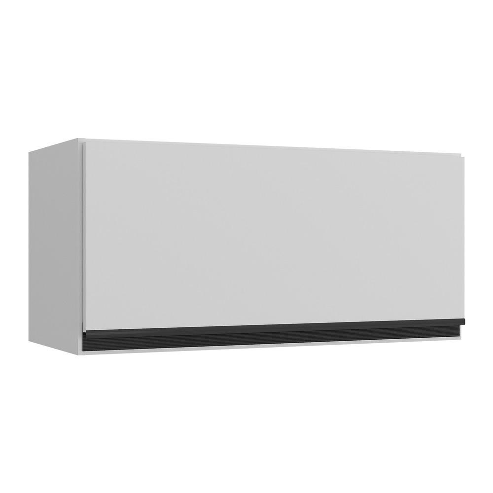Armário de Cozinha Aéreo 70cm 1 Porta Basculante Veneza Multimóveis V3681 Branco/Preto