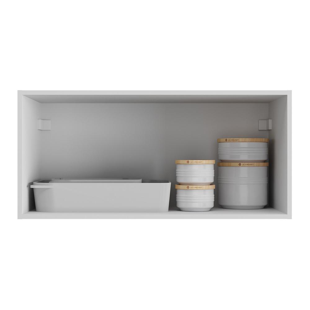 Armário de Cozinha Aéreo 70cm 1 Porta Basculante Veneza Multimóveis V3681 Branco/Preto