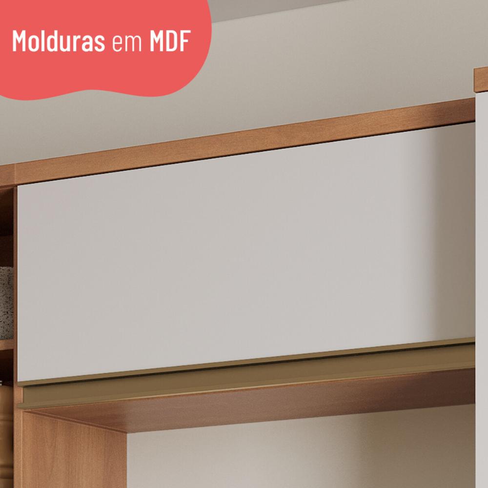 Armário de Cozinha Aéreo com 1 Porta Basculante 80cm Multimóveis CR20393 Freijó/Branco