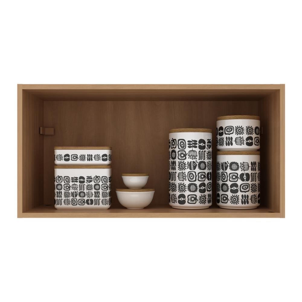 Armário de Cozinha Aéreo com 1 Porta Basculante 80cm Multimóveis CR20417 Freijó/Branco