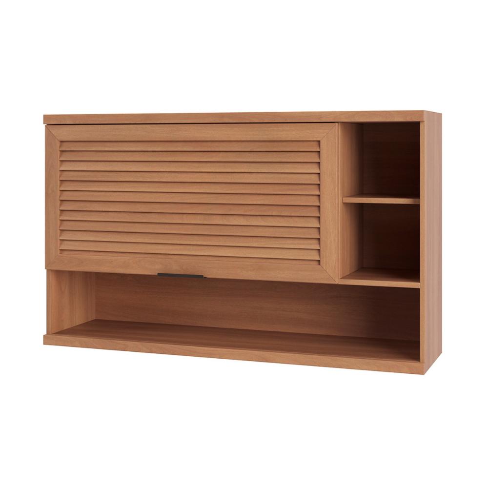 Armário de Cozinha Aéreo com 1 Porta Basculante e Nichos 120cm Multimóveis CR20395 Freijó