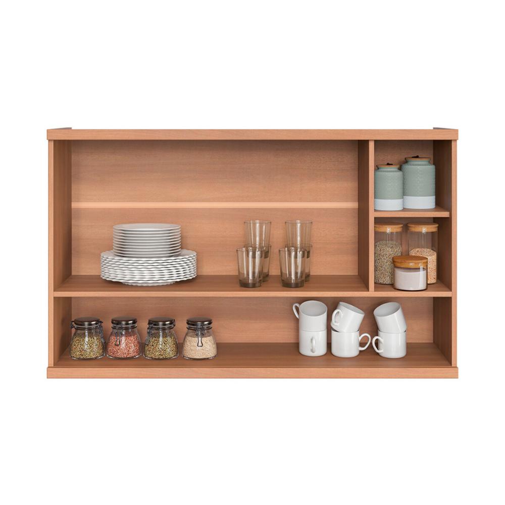 Armário de Cozinha Aéreo com 1 Porta Basculante e Nichos 120cm Multimóveis CR20395 Freijó