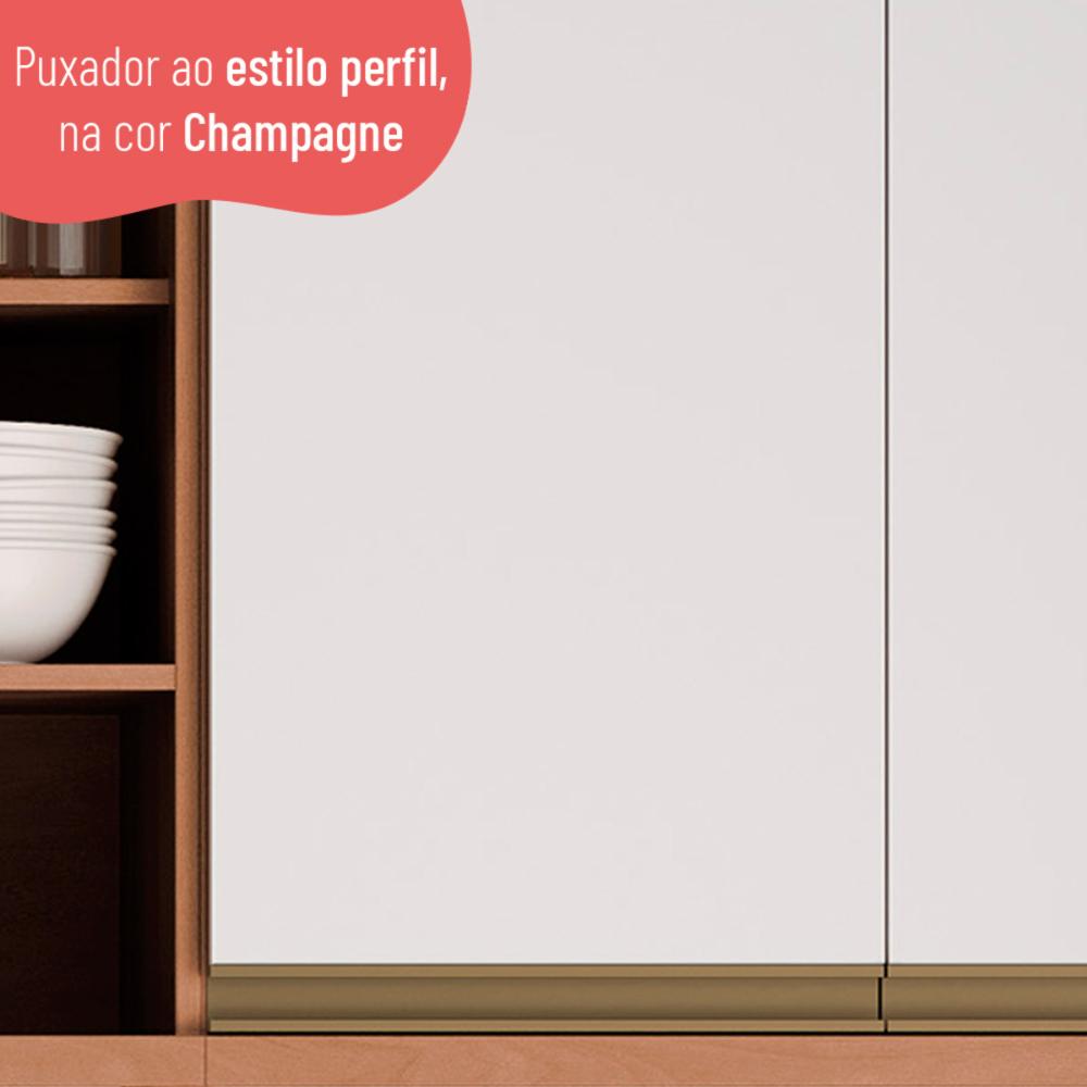 Armário de Cozinha Aéreo com 2 Portas 80cm Multimóveis CR20394 Freijó/Branco