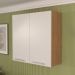 Armário de Cozinha Aéreo com 2 Portas 80cm Multimóveis CR20414 Freijó/Branco