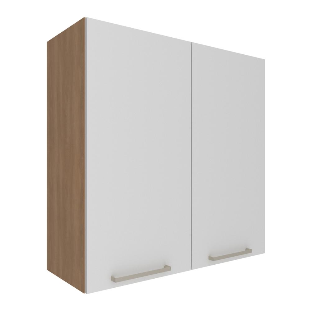 Armário de Cozinha Aéreo com 2 Portas 80cm Multimóveis CR20414 Freijó/Branco
