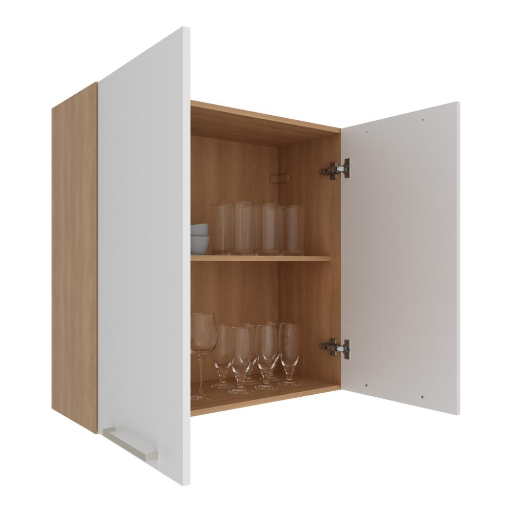 Armário de Cozinha Aéreo com 2 Portas 80cm Multimóveis CR20414 Freijó/Branco