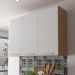 Armário de Cozinha Aéreo com 3 Portas 120cm Multimóveis CR20442 Freijó/Branco