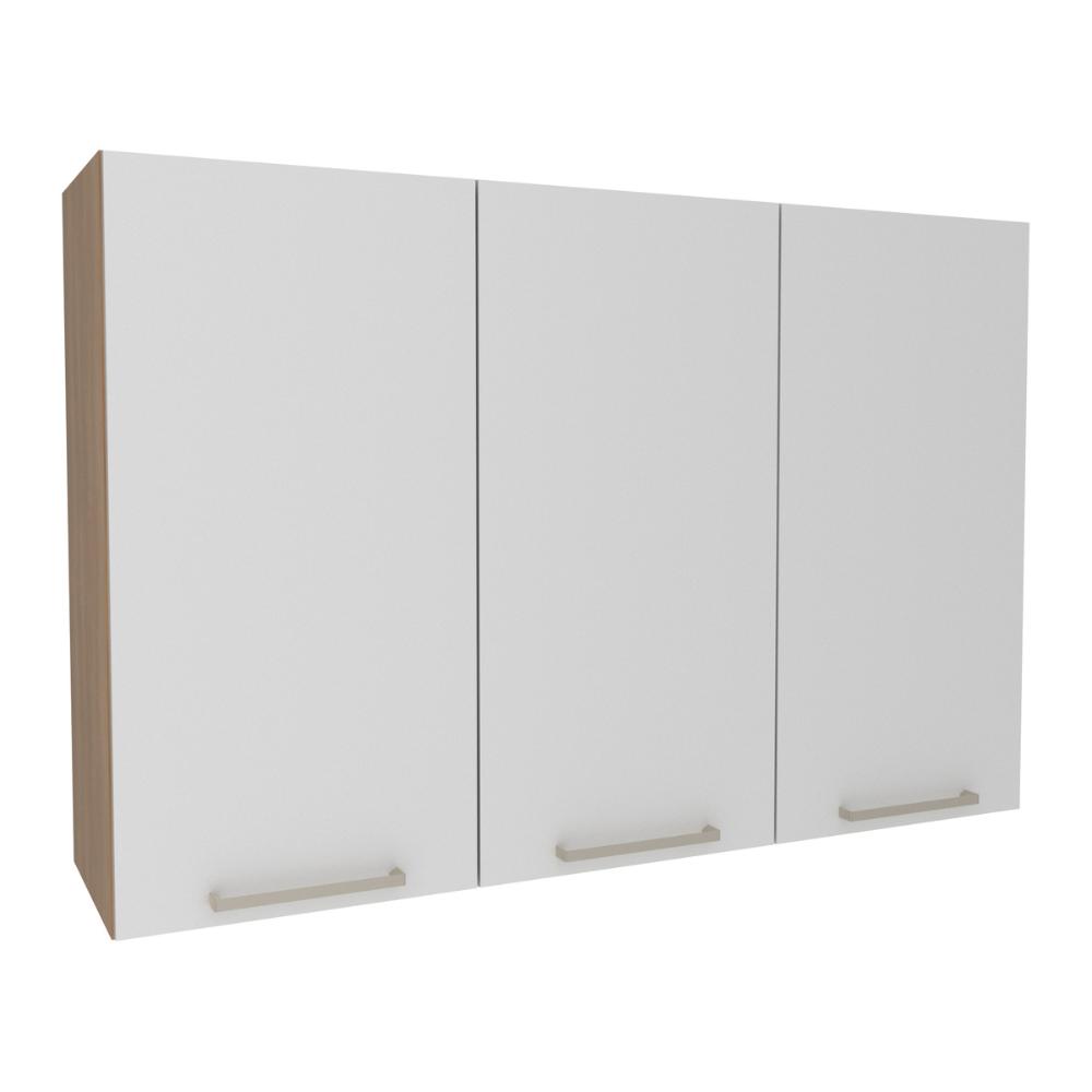 Armário de Cozinha Aéreo com 3 Portas 120cm Multimóveis CR20442 Freijó/Branco