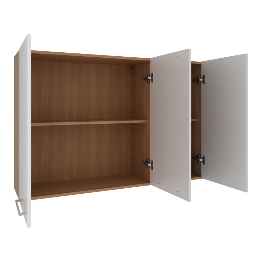 Armário de Cozinha Aéreo com 3 Portas 120cm Multimóveis CR20442 Freijó/Branco