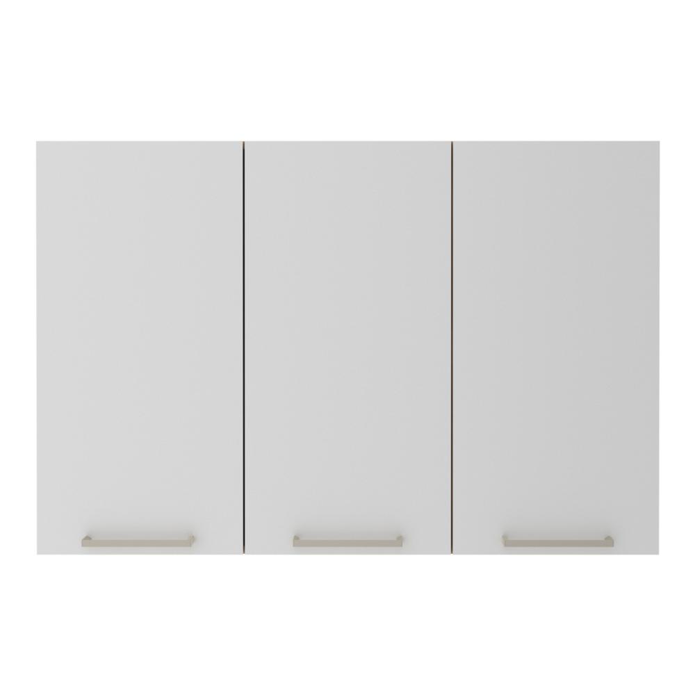 Armário de Cozinha Aéreo com 3 Portas 120cm Multimóveis CR20442 Freijó/Branco