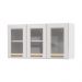Armário de Cozinha Aéreo de Aço 3 Portas com Vidro 105cm Multimóveis CR20359 Branco
