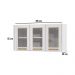 Armário de Cozinha Aéreo de Aço 3 Portas com Vidro 105cm Multimóveis CR20359 Branco