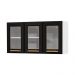 Armário de Cozinha Aéreo de Aço 3 Portas com Vidro 105cm Multimóveis CR20359 Branco/Preto