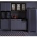 Armário de Cozinha Aéreo de Aço 3 Portas com Vidro 105cm Multimóveis CR20359 Branco/Preto
