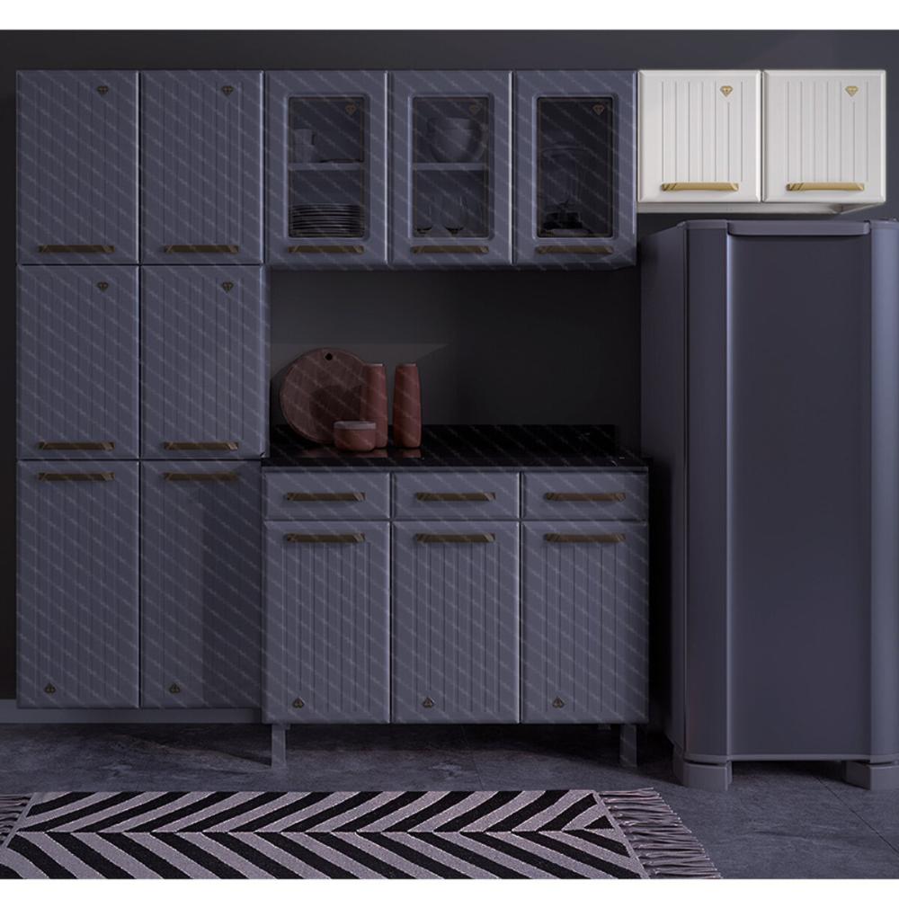Armário de Cozinha Aéreo de Aço com 2 Portas 70cm Multimóveis CR20357 Branco