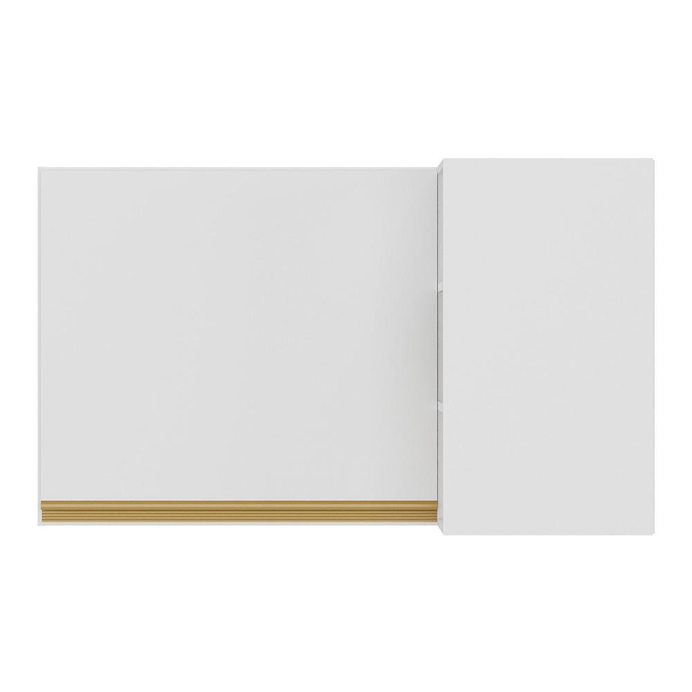 Armário de Cozinha Aéreo de Canto Veneza Multimóveis V3742 Branco/Dourado