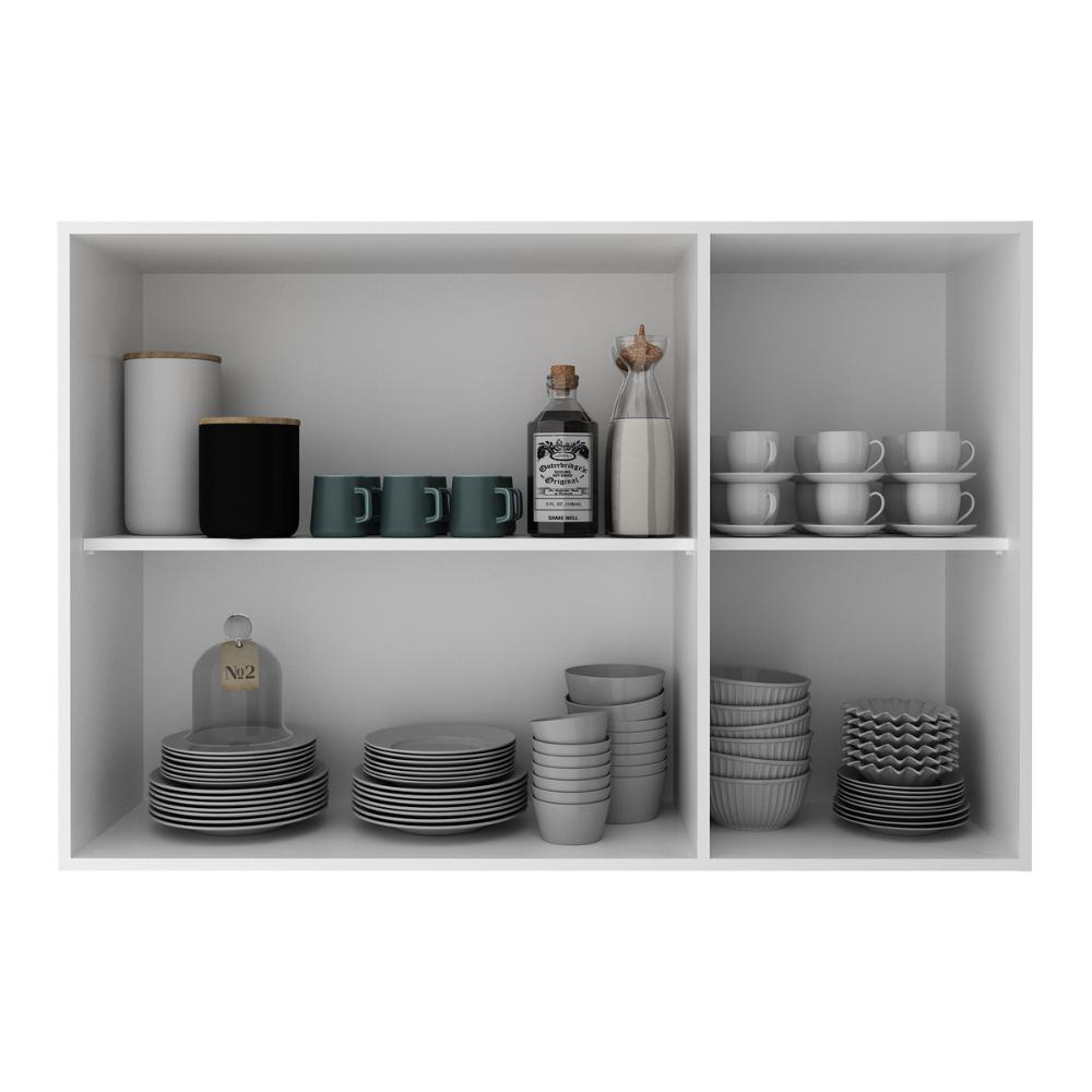 Armário de Cozinha Aéreo em MDF com 3 Portas 120cm Multimóveis CR20446 Branco