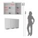 Armário de Cozinha Aéreo em MDF com 3 Portas 120cm Multimóveis CR20446 Branco