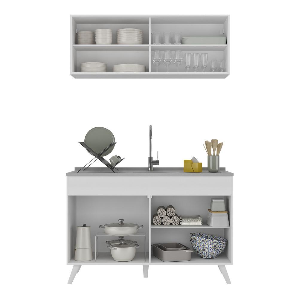 Armário de Cozinha Compacta 120cm Veneza Multimóveis V2140 Branco