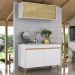Armário de Cozinha Compacta 120cm Veneza Multimóveis V2140 Branco/Dourado