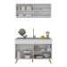 Armário de Cozinha Compacta 120cm Veneza Multimóveis V2140 Branco/Dourado