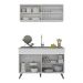 Armário de Cozinha Compacta 120cm Veneza Multimóveis V2140 Branco/Preto