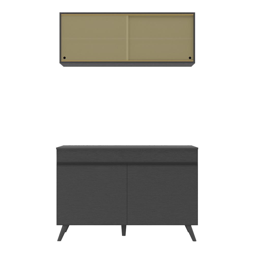 Armário de Cozinha Compacta 120cm Veneza Multimóveis V2140 Preto