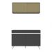 Armário de Cozinha Compacta 120cm Veneza Multimóveis V2140 Preto/Branco