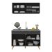 Armário de Cozinha Compacta 120cm Veneza Multimóveis V2140 Preto/Dourado