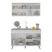Armário de Cozinha Compacta 120cm Veneza Multimóveis V2141 Branco/Dourado