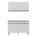 Armário de Cozinha Compacta 120cm Veneza Multimóveis V2141 Branco/Dourado