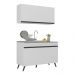 Armário de Cozinha Compacta 120cm Veneza Multimóveis V2141 Branco/Preto