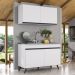 Armário de Cozinha Compacta 120cm Veneza Multimóveis V2141 Branco/Preto