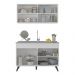 Armário de Cozinha Compacta 120cm Veneza Multimóveis V2141 Branco/Preto