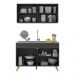 Armário de Cozinha Compacta 120cm Veneza Multimóveis V2141 Preto/Dourado