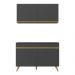 Armário de Cozinha Compacta 120cm Veneza Multimóveis V2141 Preto/Dourado