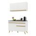 Armário de Cozinha Compacta 120cm Veneza Multimóveis V3687 Branco/Dourado