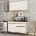 Armário de Cozinha Compacta 120cm Veneza Multimóveis V3687 Branco/Dourado