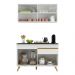 Armário de Cozinha Compacta 120cm Veneza Multimóveis V3687 Branco/Dourado