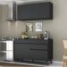 Armário de Cozinha Compacta 120cm Veneza Multimóveis V3687 Preto