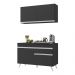 Armário de Cozinha Compacta 120cm Veneza Multimóveis V3687 Preto/Branco