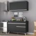 Armário de Cozinha Compacta 120cm Veneza Multimóveis V3687 Preto/Branco